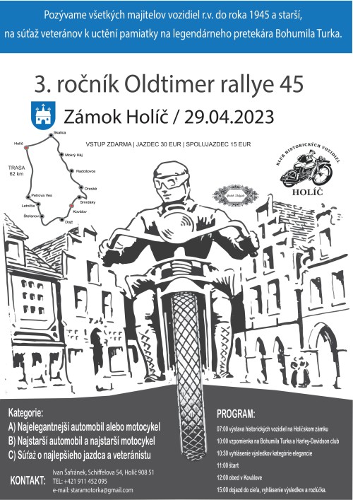 3. ročník Oldtimer rallye 45 - spomienka na prvorepublikového závodníka Bohumila Turka